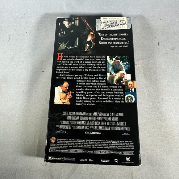 Absolute Power Clint Eastwood Gene Hackman Ed Harris Warner Home Video VHS R - Picture 2 of 3